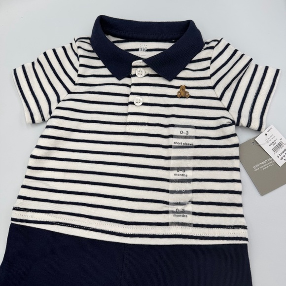 BABY GAP Navy and White Striped Kids One Piece - Picture 3 of 8